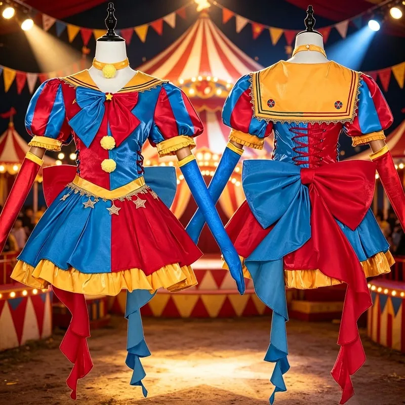 Clown Cosplay Costume Funny Lolita Dress with Accessories Circus Stage Performance Clothes Role Play Outfit for Women
Clown Cosplay Costume Funny Lolita Dress with Accessories Circus Stage Performance Clothes Role Play Outfit for Women