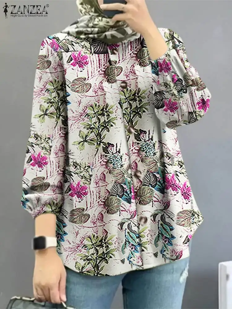 ZANZEA Women Vintage Spring Muslim Dubai Turkey Abaya Shirt Casual Buttons Down Tops Floral Printed Long Sleeve Blouse Blusas
ZANZEA Women Vintage Spring Muslim Dubai Turkey Abaya Shirt Casual Buttons Down Tops Floral Printed Long Sleeve Blouse Blusas