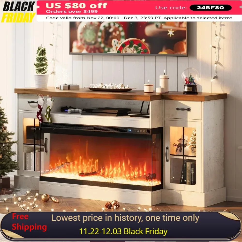 TV Stand with 40" Electric Fireplace for 80" TV 70" Fireplace Entertainment Center Electric Fireplace TV Stand
TV Stand with 40" Electric Fireplace for 80" TV 70" Fireplace Entertainment Center Electric Fireplace TV Stand