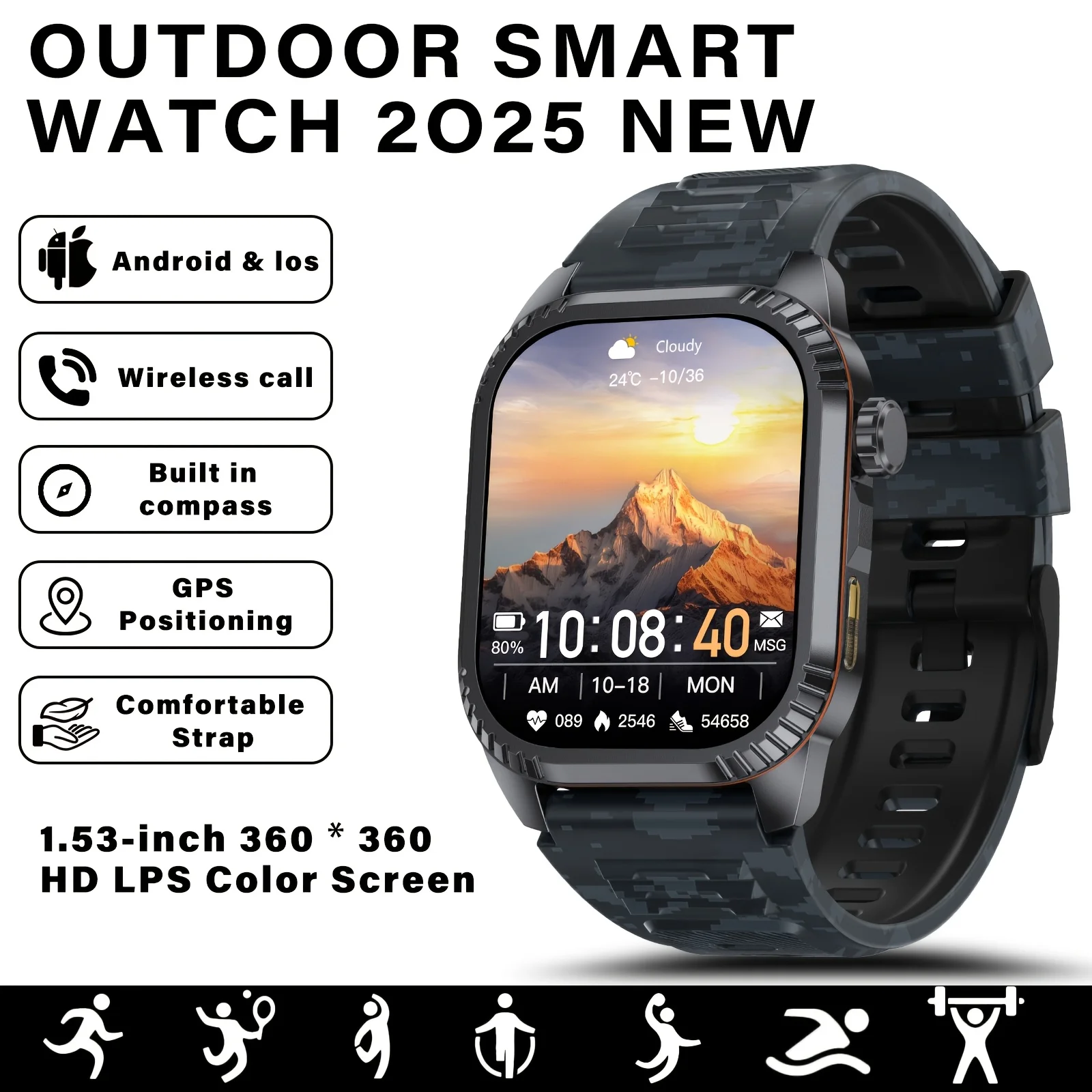 Смарт-часы для мужчин с AMOLED-экраном 1,95 дюйма, совместимые с Android и iOS, GPS, отслеживание траектории движения, мониторинг здоровья, Bluetooth-звонки, умные часы.
Смарт-часы для мужчин с AMOLED-экраном 1,95 дюйма, совместимые с Android и iOS, GPS, отслеживание траектории движения, мониторинг здоровья, Bluetooth-звонки, умные часы.