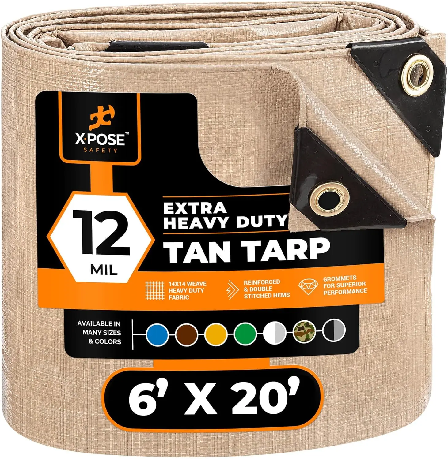 Heavy Duty Tan Poly Tarp 6' x 20' - Multipurpose Protective Cover, Durable Waterproof Weatherproof, 12 Mil Thick Polyethylene
Heavy Duty Tan Poly Tarp 6' x 20' - Multipurpose Protective Cover, Durable Waterproof Weatherproof, 12 Mil Thick Polyethylene
