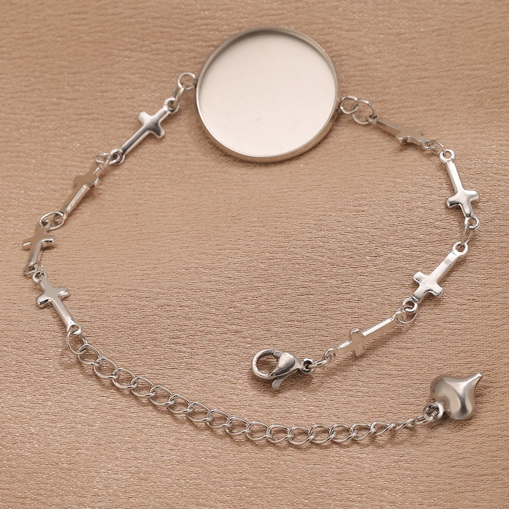 2/5PCS Stainless Steel Cross Chain Glass Cabochon Setting Bracelets DIY Jewelry Making Bangle Blanks with Adjustable Chain Bulk
2/5PCS Stainless Steel Cross Chain Glass Cabochon Setting Bracelets DIY Jewelry Making Bangle Blanks with Adjustable Chain Bulk