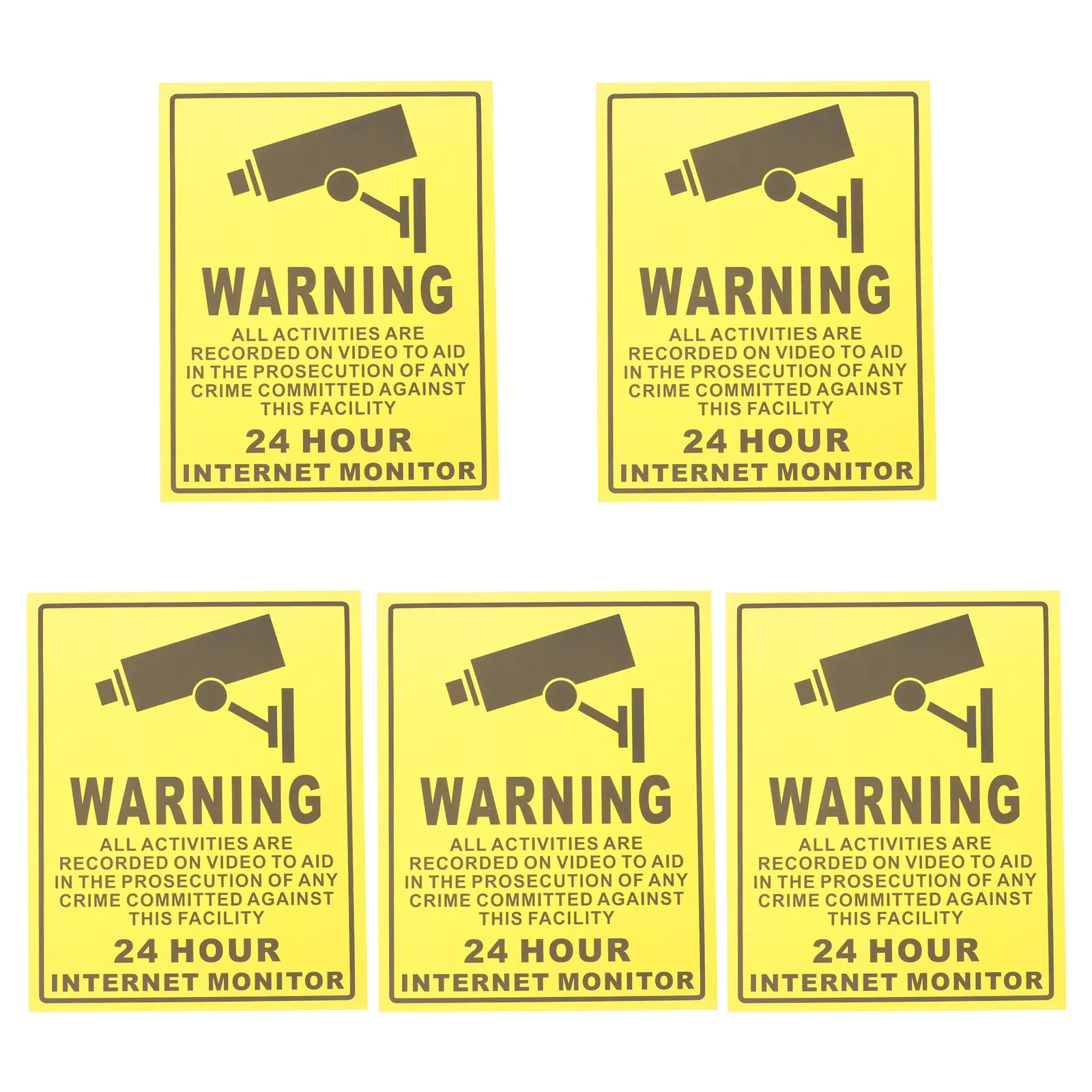 5Pcs Heavy Duty Adhesive Security Camera Warning Stickers 24 Hour Video Surveillance Decals Monitored Warning Sticker for Car
5Pcs Heavy Duty Adhesive Security Camera Warning Stickers 24 Hour Video Surveillance Decals Monitored Warning Sticker for Car