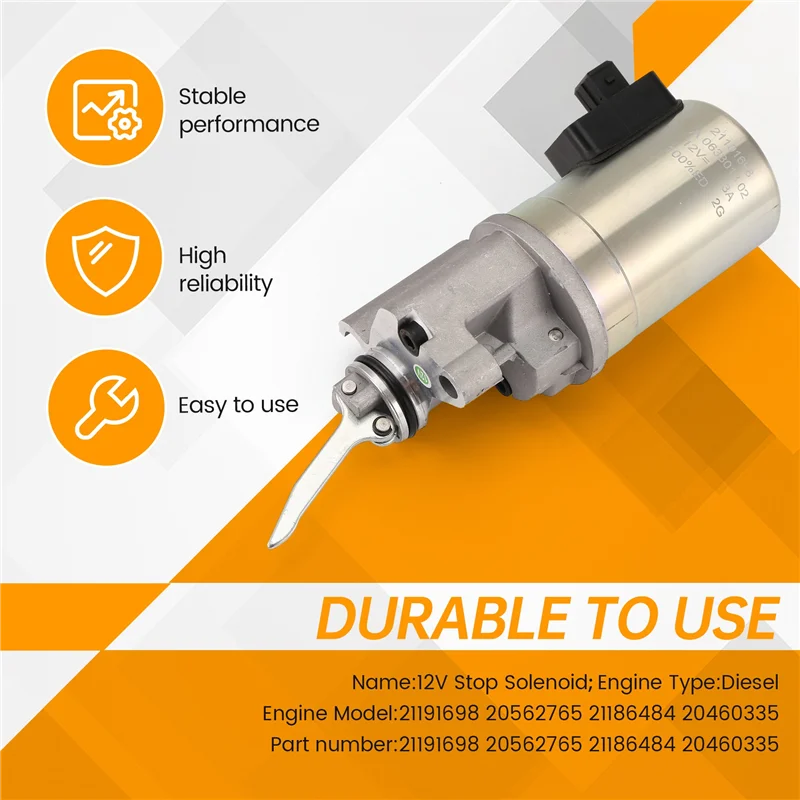 21191698 New 12V Stop Solenoid Shutdown Solenoid Valve For Volvo D5D BL60 BL61 BL70 BL71 BL61B BL71B BL60B BL70B P4370B
21191698 New 12V Stop Solenoid Shutdown Solenoid Valve For Volvo D5D BL60 BL61 BL70 BL71 BL61B BL71B BL60B BL70B P4370B
