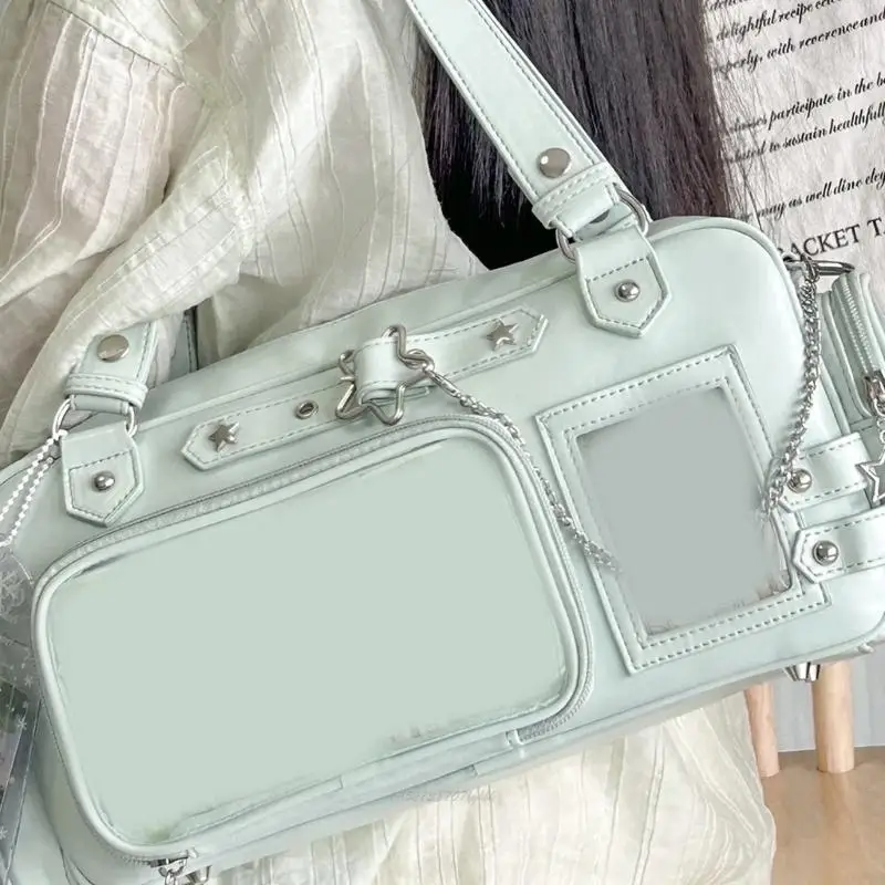 X5XA Wear Resistant PU Shoulder Bag For Girls Anime Themed Crossbodody Bag With Multiple Compartments And Clear Window
X5XA Wear Resistant PU Shoulder Bag For Girls Anime Themed Crossbodody Bag With Multiple Compartments And Clear Window