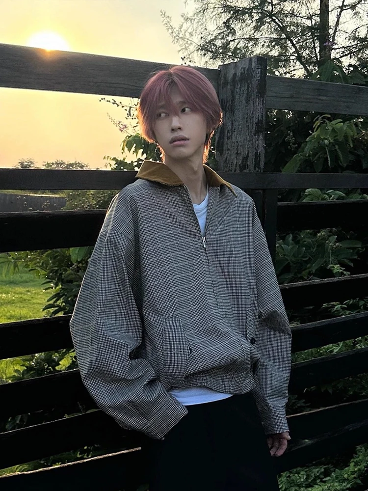 Cleanfit Harrington Sle ort Baseball Jaet Men's Autumn Faion Brand Plaid Pattern Casual Loose Fit Polyester Fiber
Cleanfit Harrington Sle ort Baseball Jaet Men's Autumn Faion Brand Plaid Pattern Casual Loose Fit Polyester Fiber