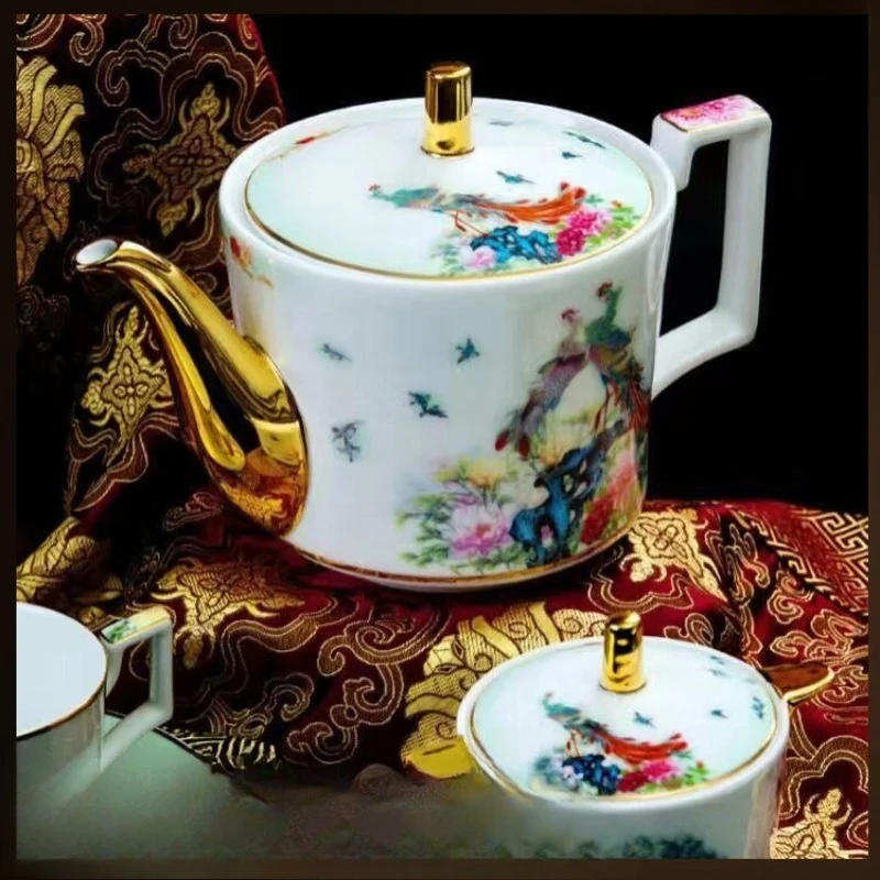 Coffee cup set, enamel color English afternoon tea coffee cup pot high white mud
Coffee cup set, enamel color English afternoon tea coffee cup pot high white mud
