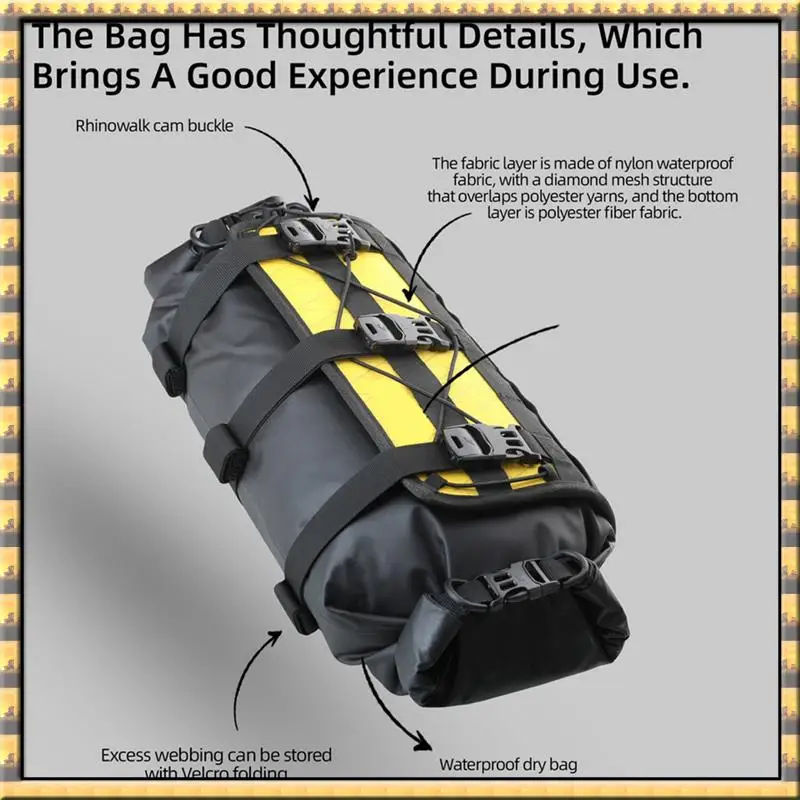 AA79 New Waterproof Bike Handlebar Bag Adjustable Capacity, Removable Dry Bag For MTB, Road & Gravel Biking, Front Cycling Pack
AA79 New Waterproof Bike Handlebar Bag Adjustable Capacity, Removable Dry Bag For MTB, Road & Gravel Biking, Front Cycling Pack