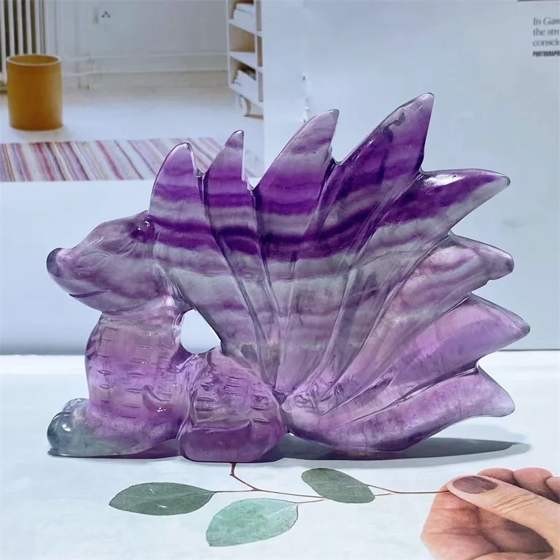Natural Rainbow Fluorite Nine-tailed Fox Fairy Animal Crystal Healing Fengshui Home Decoration Healthy Children Toy Gift 1pc
Natural Rainbow Fluorite Nine-tailed Fox Fairy Animal Crystal Healing Fengshui Home Decoration Healthy Children Toy Gift 1pc