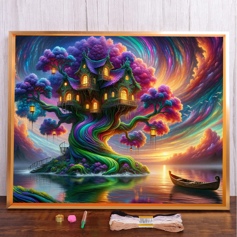 Fantasy Tree House Pre-Printed Cross-Stitch Patterns Embroidery Sewing Needlework Craft Handmade Different Promotions Design
Fantasy Tree House Pre-Printed Cross-Stitch Patterns Embroidery Sewing Needlework Craft Handmade Different Promotions Design