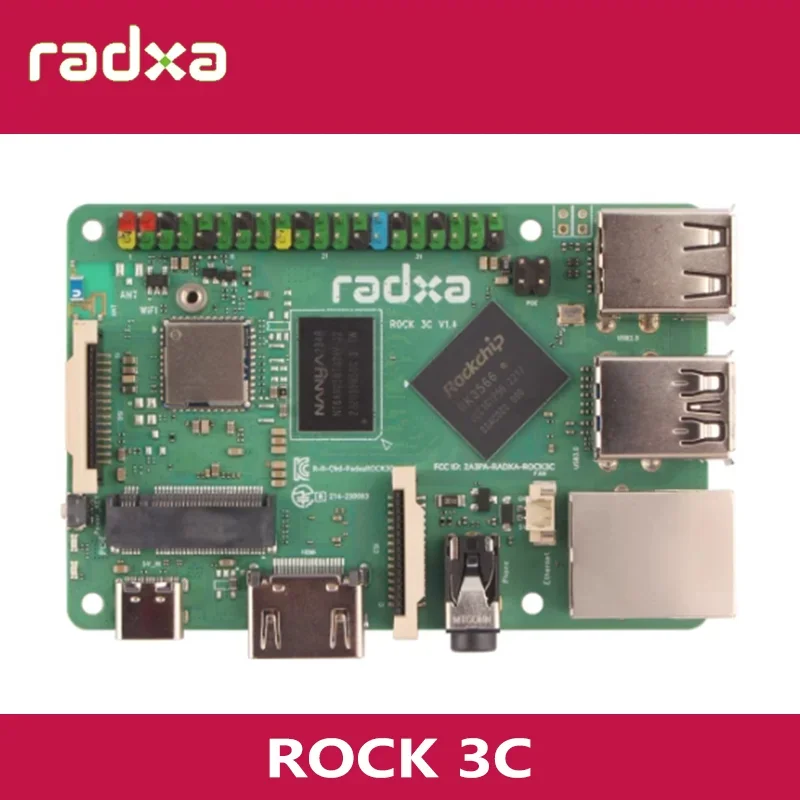 Radxa ROCK Pi 3C RK3566 Quad-core A55 Mini PC Computer With WiFi6/Bluetooth Gigabit Ethernet Up to 1TOPs@INT8
Radxa ROCK Pi 3C RK3566 Quad-core A55 Mini PC Computer With WiFi6/Bluetooth Gigabit Ethernet Up to 1TOPs@INT8