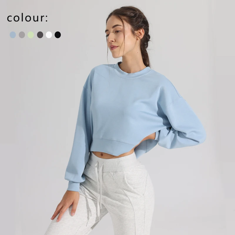 Women's Casual Long Sleeved Sweatshirt Crew Neck Pullover Loose Top Yoga Shirt Solid Color Hoodie Sportswear Woman Gym Clothing
Women's Casual Long Sleeved Sweatshirt Crew Neck Pullover Loose Top Yoga Shirt Solid Color Hoodie Sportswear Woman Gym Clothing