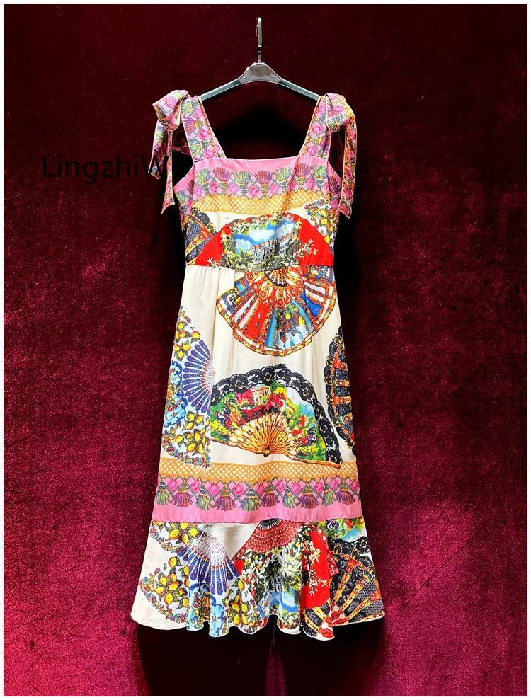 LingzhiWu Print Dress Fish Tail French Vintage Sleeveless Top Quality Slim Elegant Spaghetti Strap Dresses Summer New Arrive
LingzhiWu Print Dress Fish Tail French Vintage Sleeveless Top Quality Slim Elegant Spaghetti Strap Dresses Summer New Arrive