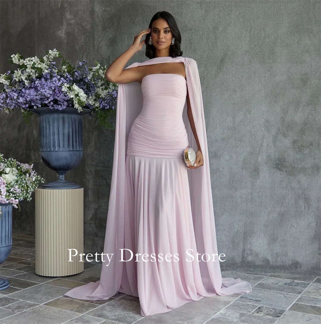 Strapless Chiffon Fashion Style Arabic Morden Style Pink Vintage Evening Dresses Customized Formal Prom Growns Party Women Bride
Strapless Chiffon Fashion Style Arabic Morden Style Pink Vintage Evening Dresses Customized Formal Prom Growns Party Women Bride