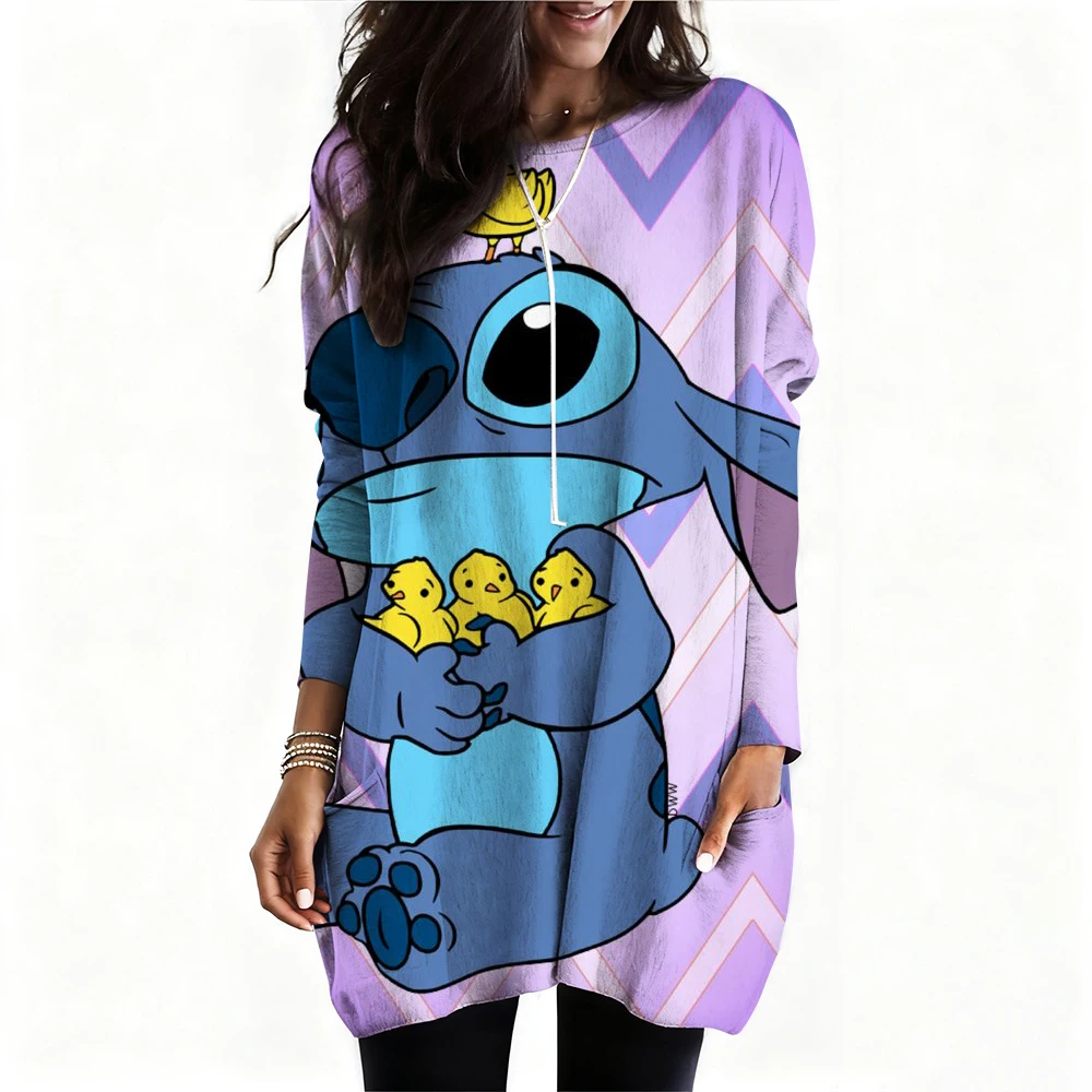 Plus Size Women's Disney Stitch print Fashion V-neck Long Sleeved T-shirt Ladies Casual Simple T-shirt
Plus Size Women's Disney Stitch print Fashion V-neck Long Sleeved T-shirt Ladies Casual Simple T-shirt