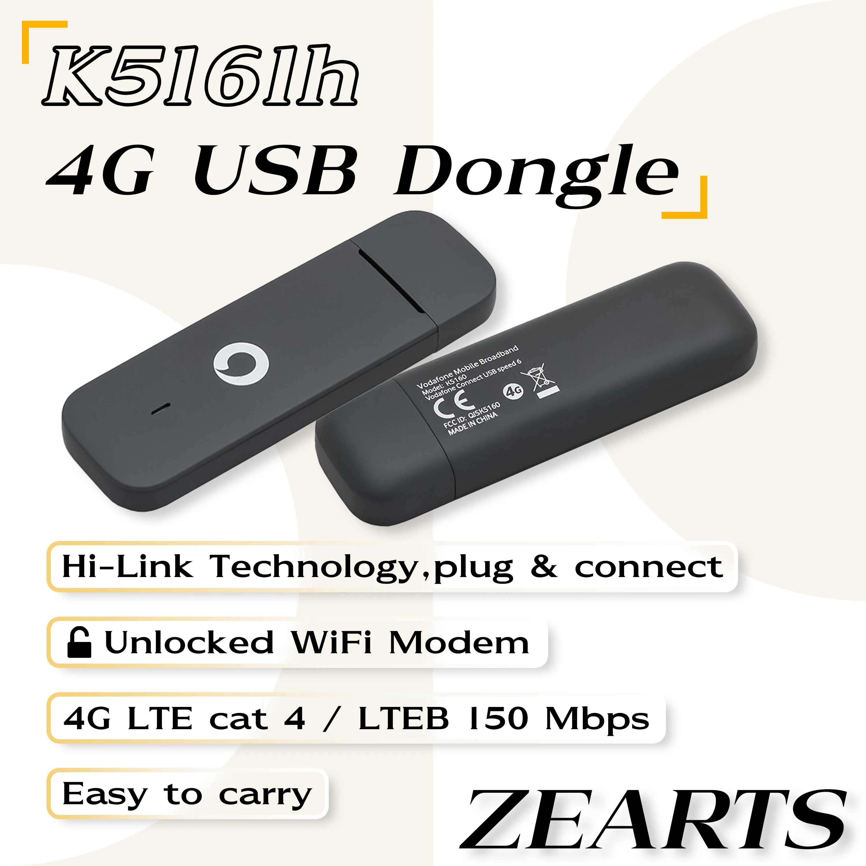 Unlocked K5161h 4G LTE USB Dongle supports LTE Category 4 bands (2600/2100/1800/900/800 MHz) Plug and Play (used 99% new)
Unlocked K5161h 4G LTE USB Dongle supports LTE Category 4 bands (2600/2100/1800/900/800 MHz) Plug and Play (used 99% new)