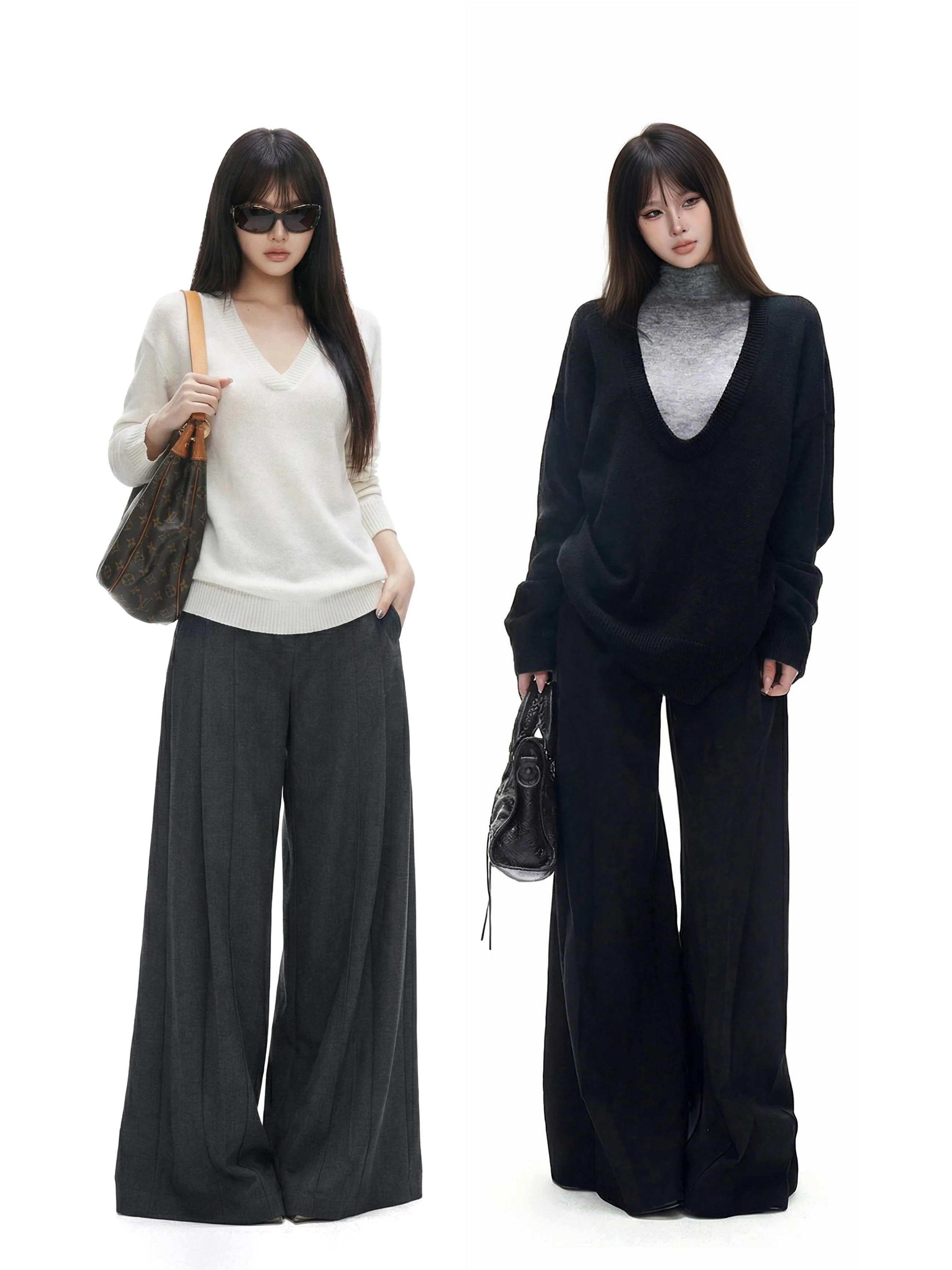 Black Casual Pants Women's Loose Wide Leg Pants Spring New Style Slimming Drapey Straight Leg Trousers Comfortable Ladies Pants
Black Casual Pants Women's Loose Wide Leg Pants Spring New Style Slimming Drapey Straight Leg Trousers Comfortable Ladies Pants