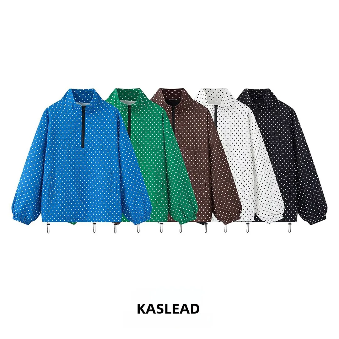 KASLEAD New Women's Fashion Simple Polka Dot Half Zip Loose Sweatshirt Polyester Fiber 100% Summer Collection Ladies' Wear
KASLEAD New Women's Fashion Simple Polka Dot Half Zip Loose Sweatshirt Polyester Fiber 100% Summer Collection Ladies' Wear