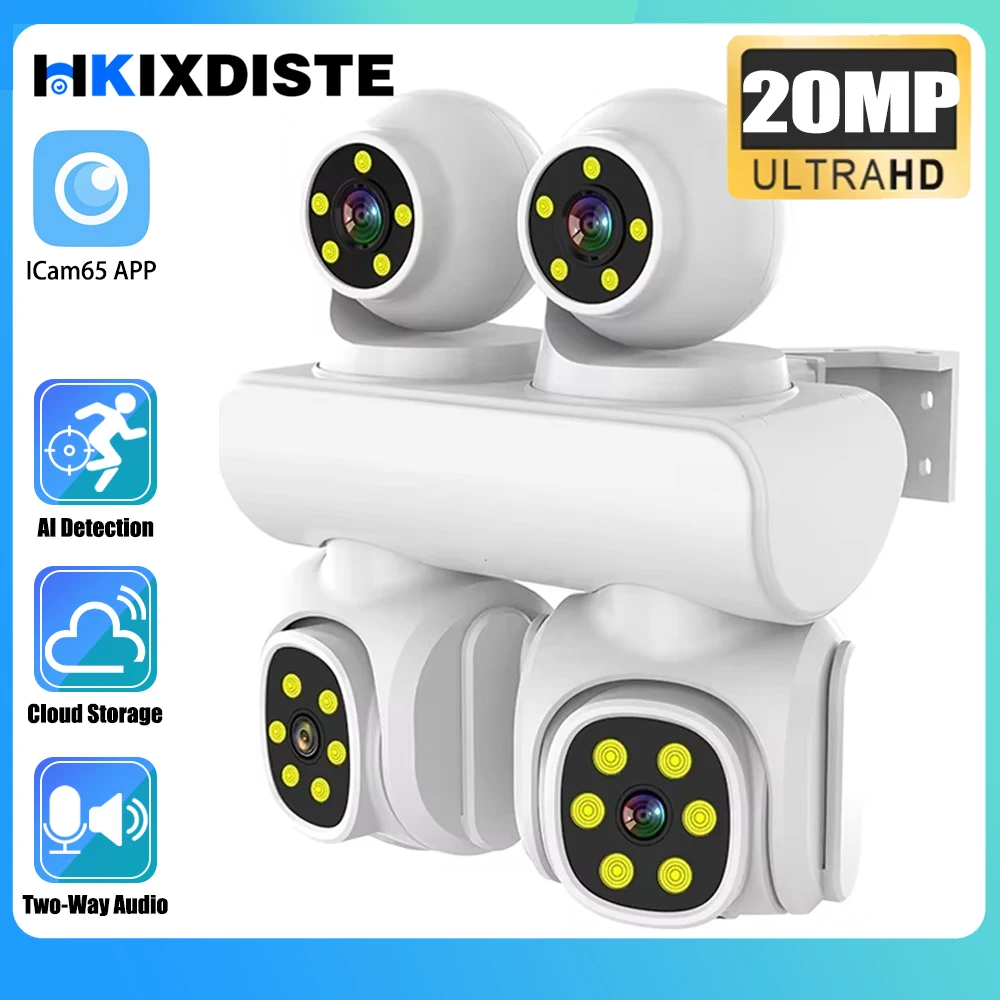 20MP 4 Lenses ICam365 APP 10K Outdoor IP66 Waterproof Wireless WiFi CCTV Auto Tracking Network Security Surveillance IP Camera
20MP 4 Lenses ICam365 APP 10K Outdoor IP66 Waterproof Wireless WiFi CCTV Auto Tracking Network Security Surveillance IP Camera