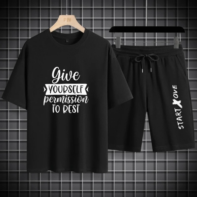 Men's Fashion Sports Set - Lightweight Breathable Short Sleeve T-shirt and Loose Sports Shorts Summer Daily Dressing Casual Set
Men's Fashion Sports Set - Lightweight Breathable Short Sleeve T-shirt and Loose Sports Shorts Summer Daily Dressing Casual Set