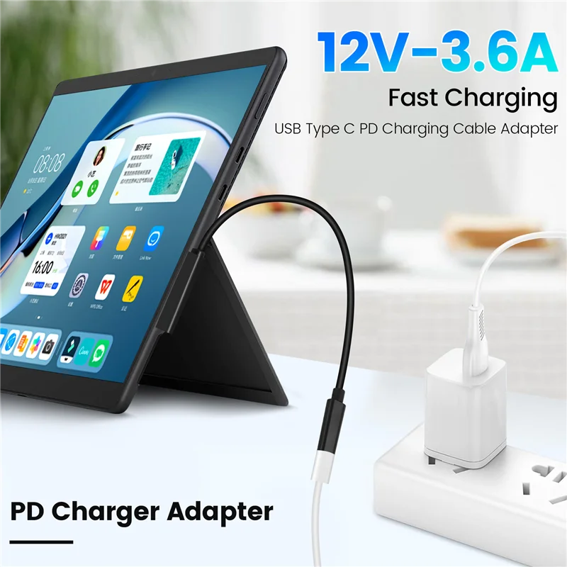 Практичный зарядный кабель PD типа C, USB C, женский блок питания, адаптер для зарядного устройства, преобразователь для планшета Microsof Surface Pro 1/2
Практичный зарядный кабель PD типа C, USB C, женский блок питания, адаптер для зарядного устройства, преобразователь для планшета Microsof Surface Pro 1/2
