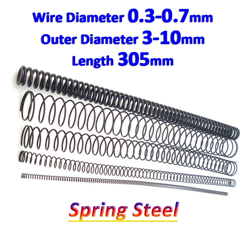 305mm Long Compression Spring 0.3/0.4/0.5/0.6/0.7mm Y Type Pressure Spring Release Pressure Spring Steel Return Spring OD 3-10mm
305mm Long Compression Spring 0.3/0.4/0.5/0.6/0.7mm Y Type Pressure Spring Release Pressure Spring Steel Return Spring OD 3-10mm