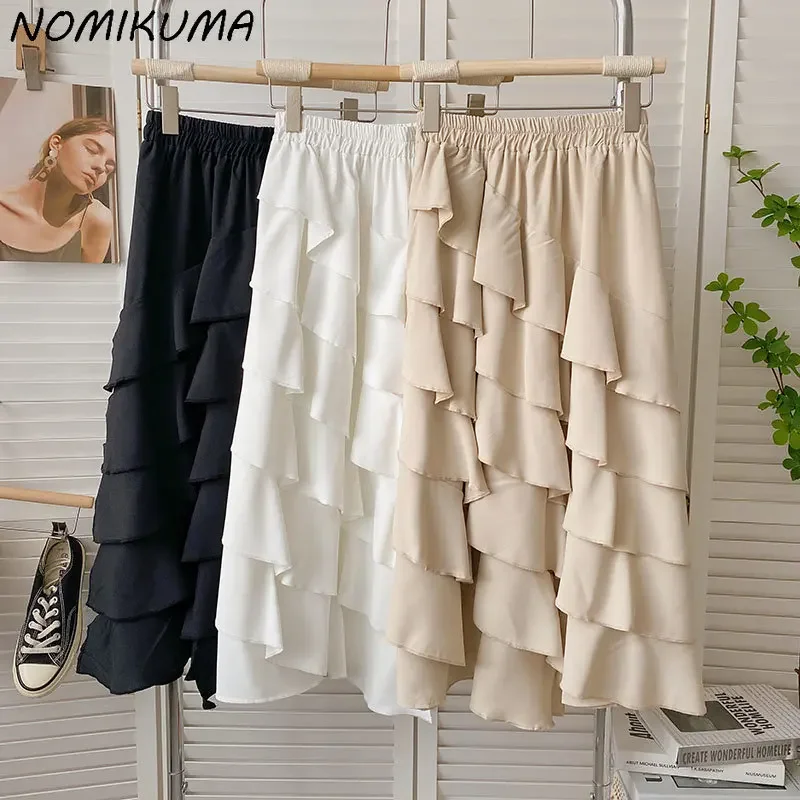 Nomikuma Irregular Layered-ruffle Patchwork Goth Skirt Summer Elastic High Waist Causal A-line Long Skirts Fladas De Mujer 2023
Nomikuma Irregular Layered-ruffle Patchwork Goth Skirt Summer Elastic High Waist Causal A-line Long Skirts Fladas De Mujer 2023