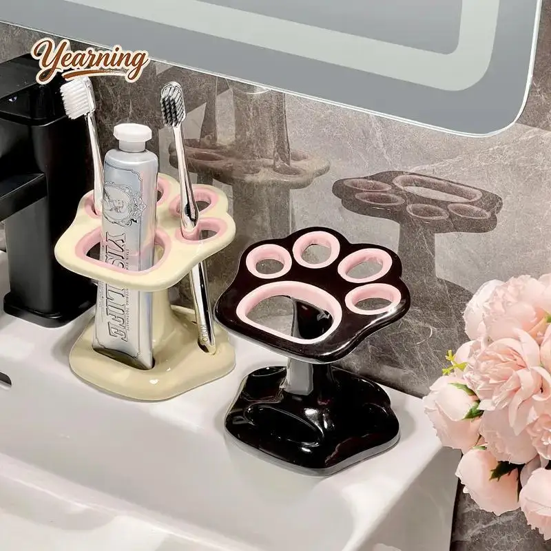Cat Paw Toothbrush Holder Bathroom Vanity Organizer Ceramic Base Stand for Toothbrush Toothpaste
Cat Paw Toothbrush Holder Bathroom Vanity Organizer Ceramic Base Stand for Toothbrush Toothpaste