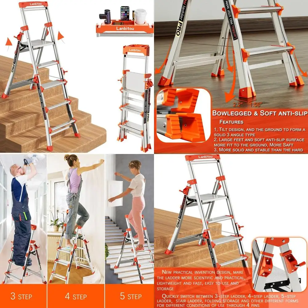 Лестница, Алюминиевая 5-ступенчатая лестница с поручнями, противоскользящая широкая педаль, платформа для инструментов, складная стремянка, стремянка для лестниц Ho
Лестница, Алюминиевая 5-ступенчатая лестница с поручнями, противоскользящая широкая педаль, платформа для инструментов, складная стремянка, стремянка для лестниц Ho