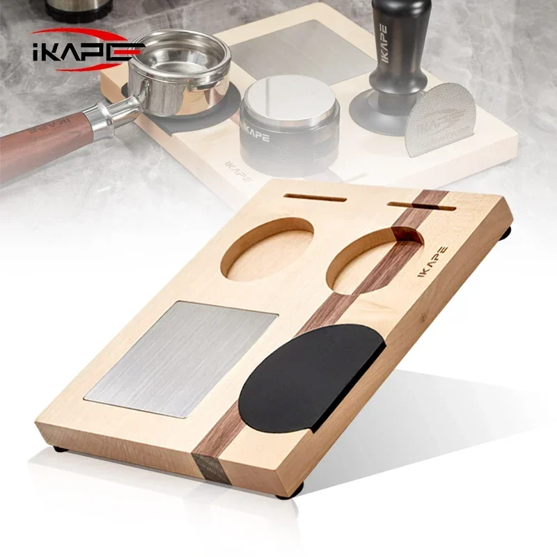 IKAPE Espresso Tamper Base, Espresso Accessories Organizer Box Compatible with All Size Espresso Brand Accessories, Maple&Walnut 
IKAPE Espresso Tamper Base, Espresso Accessories Organizer Box Compatible with All Size Espresso Brand Accessories, Maple&Walnut