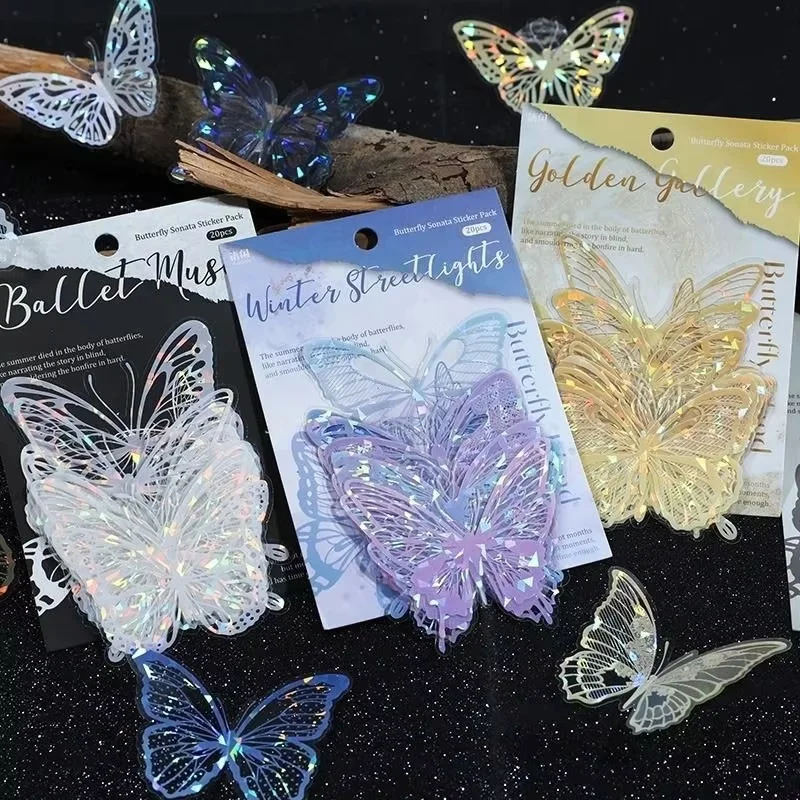 20 Sheets Hot Stamping PET Butterfly Sticker Baking Stickers DIY Hand Account Collage Stationery Decorative Stickers
20 Sheets Hot Stamping PET Butterfly Sticker Baking Stickers DIY Hand Account Collage Stationery Decorative Stickers