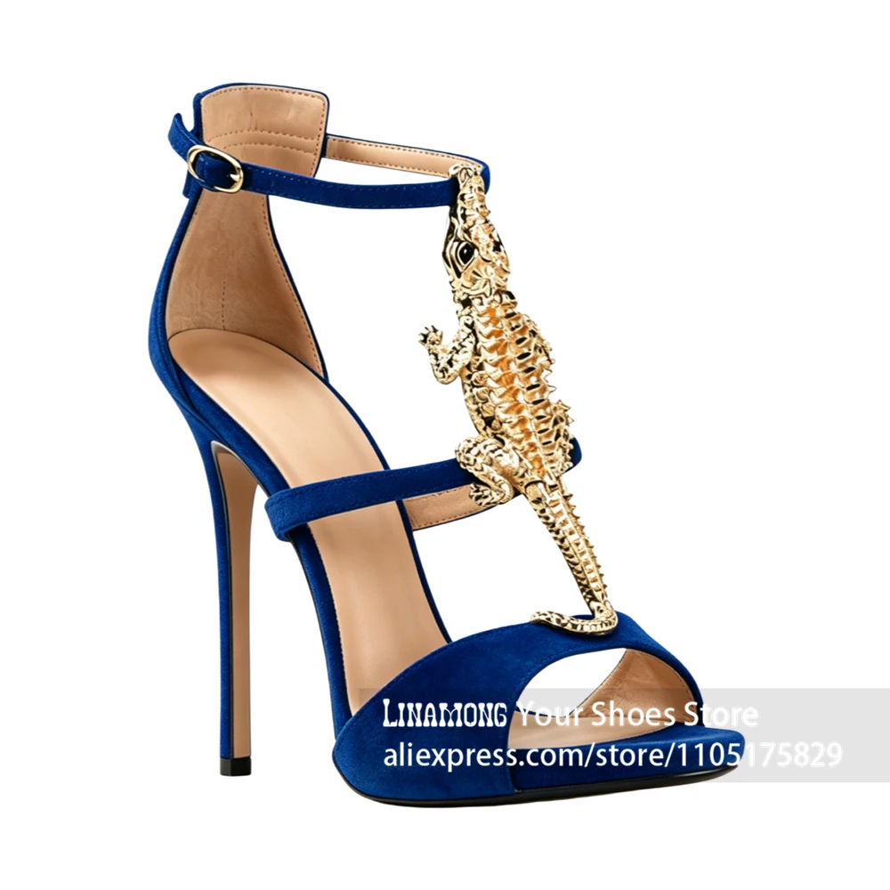Crocodile Detail Stiletto Sandals Luxury Designer Style Rhinestone High Heels Gold Rhinestone Embellishment Women's Summer Shoes
Crocodile Detail Stiletto Sandals Luxury Designer Style Rhinestone High Heels Gold Rhinestone Embellishment Women's Summer Shoes