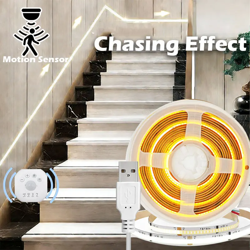 USB Powered Motion Sensor COB LED Strip Light Human Body Induction Flexible Tape for Bedroom Cabinet
USB Powered Motion Sensor COB LED Strip Light Human Body Induction Flexible Tape for Bedroom Cabinet