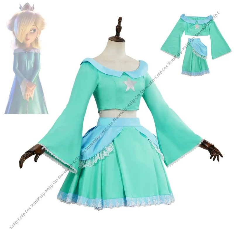Rosalina Princess Cosplay Costume Cute Light Blue Crop Tops Skirts Set for Women Halloween Outfit Comic Galaxy Star Princess
Rosalina Princess Cosplay Costume Cute Light Blue Crop Tops Skirts Set for Women Halloween Outfit Comic Galaxy Star Princess