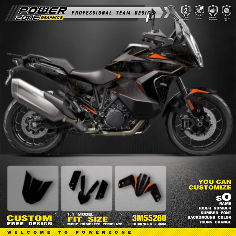PowerZone For KTM ADVENTURE SUPERMOTO 2021 2022 2023 ADV1290 R S ADV-R Custom Team Graphics Backgrounds Decals for Stickers Kit
PowerZone For KTM ADVENTURE SUPERMOTO 2021 2022 2023 ADV1290 R S ADV-R Custom Team Graphics Backgrounds Decals for Stickers Kit