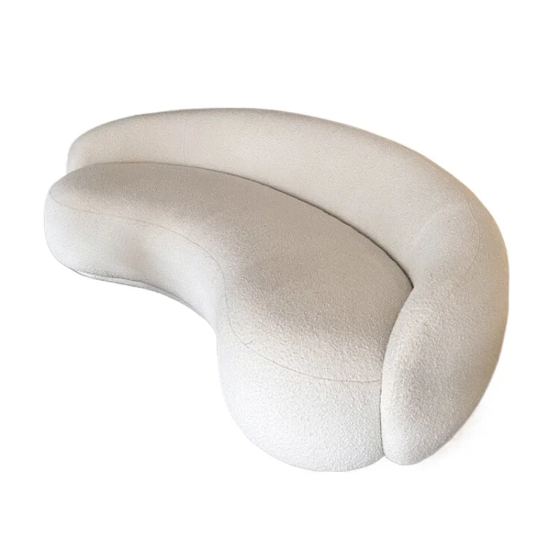 curved sofa, cashew small apartment living room fabric, white wabi-sabi creative lamb wool, medieval semicircle special-shaped 
curved sofa, cashew small apartment living room fabric, white wabi-sabi creative lamb wool, medieval semicircle special-shaped