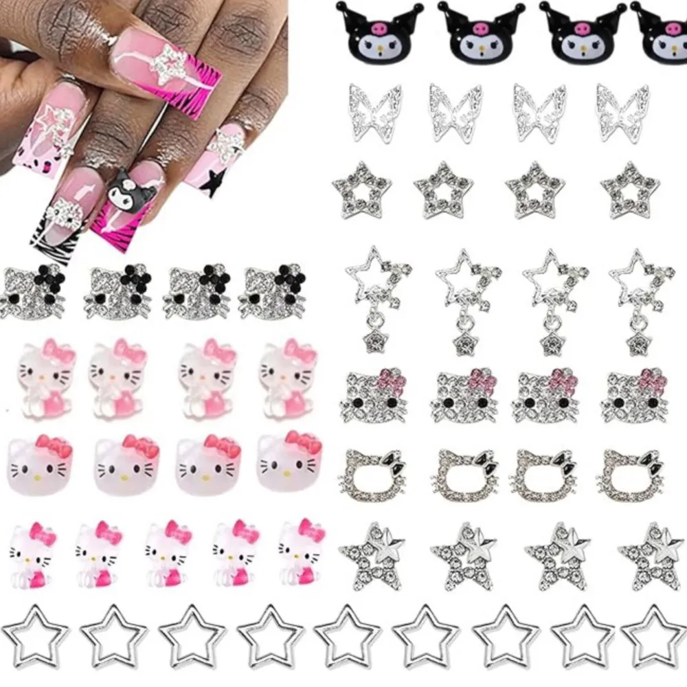 30/54/60/85 шт. 3D Kawaii Kitty Cat сплав для дизайна ногтей подвески милые блестящие HelloKitty Kuromi металлические стразы DIY драгоценные камни украшения для ногтей
30/54/60/85 шт. 3D Kawaii Kitty Cat сплав для дизайна ногтей подвески милые блестящие HelloKitty Kuromi металлические стразы DIY драгоценные камни украшения для ногтей