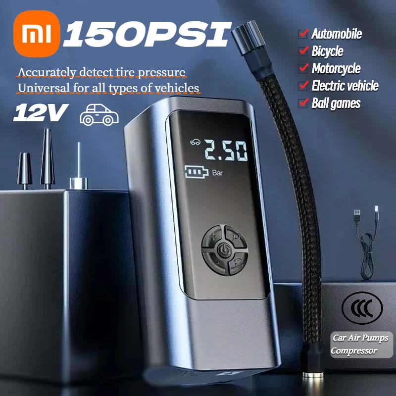 Xiaomi 12000mAh Wireless Portable Car Air Pumps Compressor 12V 150PSI Electric Tire Inflator Pump For Car Motorcycle Balls
Xiaomi 12000mAh Wireless Portable Car Air Pumps Compressor 12V 150PSI Electric Tire Inflator Pump For Car Motorcycle Balls