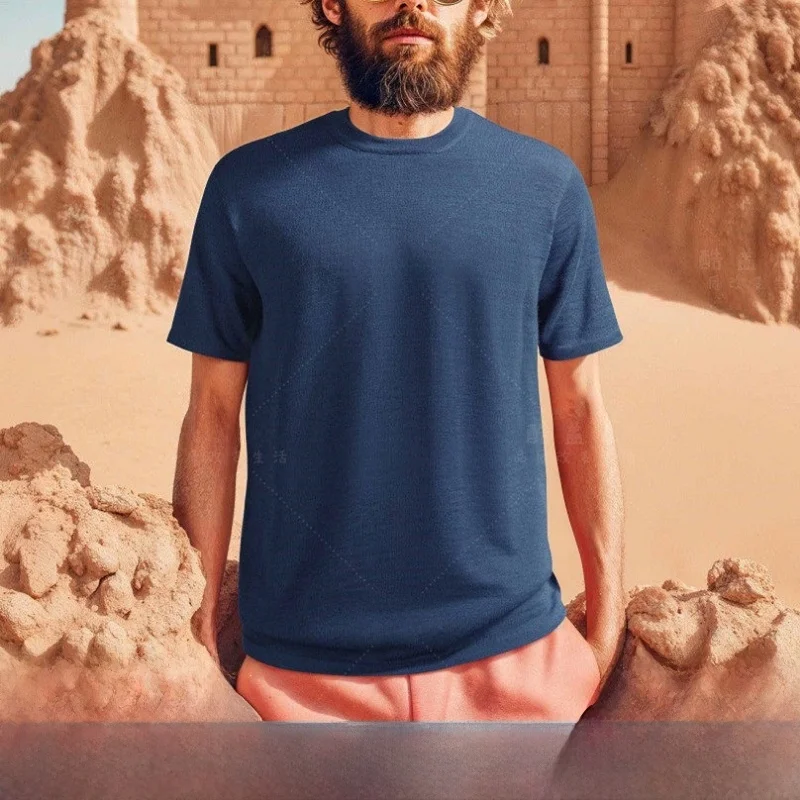 Knitted Short Sleeve T-Shirt for Men Skin-friendly Smooth Fashionable City Style round Neck Youth Summer Base Shirt
Knitted Short Sleeve T-Shirt for Men Skin-friendly Smooth Fashionable City Style round Neck Youth Summer Base Shirt