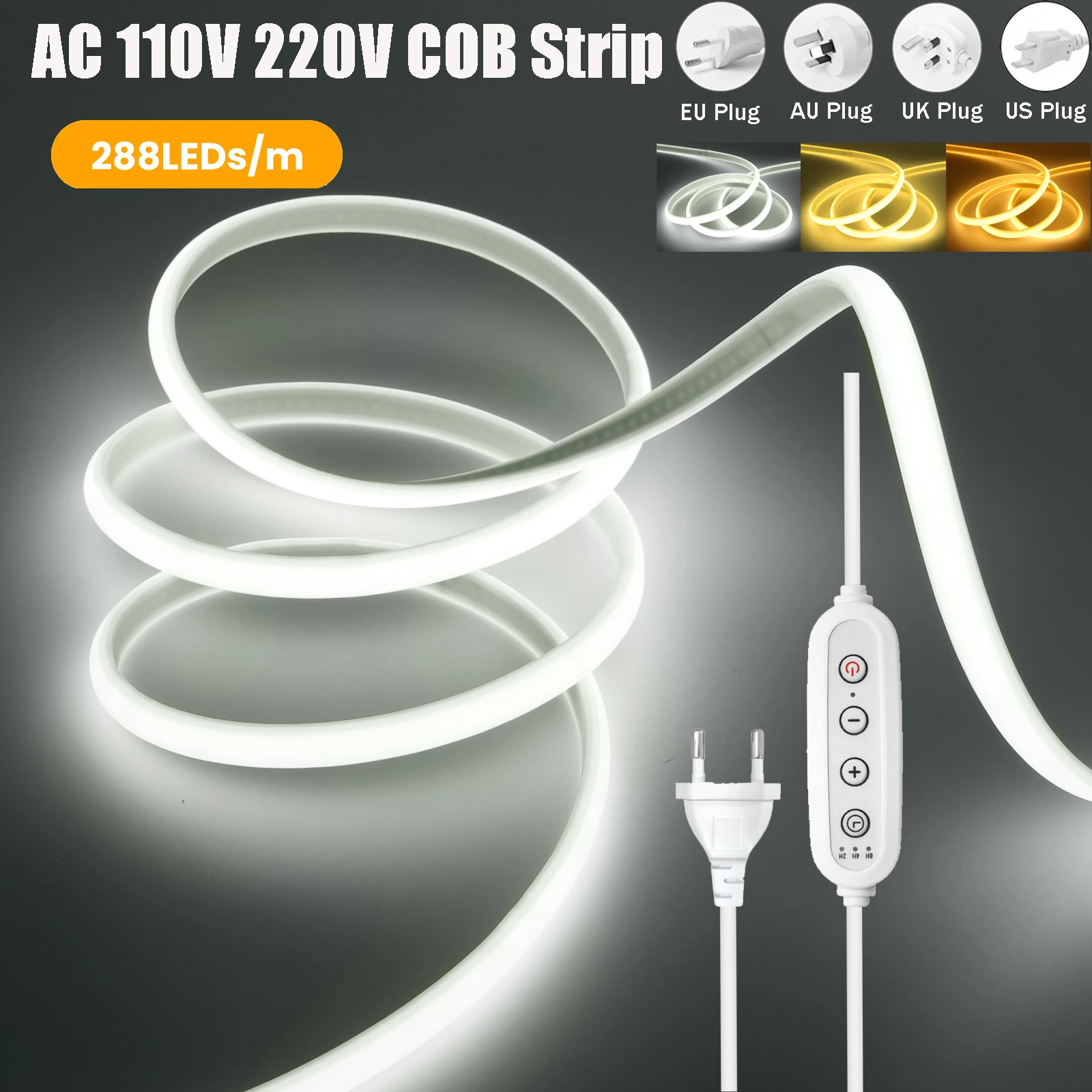 Светодиодная лента COB с регулируемой яркостью, AC 110 В, 220 В, гибкий неоновый свет, водонепроницаемый веревочный светильник, 288 светодиодов/м, плотность линейного освещения, ЕС, США, Великобритания, Австралия
Светодиодная лента COB с регулируемой яркостью, AC 110 В, 220 В, гибкий неоновый свет, водонепроницаемый веревочный светильник, 288 светодиодов/м, плотность линейного освещения, ЕС, США, Великобритания, Австралия