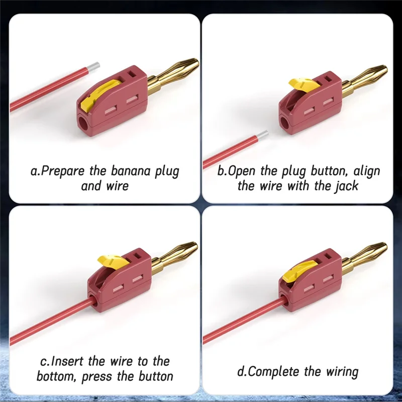A25F-P10064 10PCS 4Mm Banana Plug 32A High Current Quick Connect Gold-Plated Banana Connector Electrical Test
A25F-P10064 10PCS 4Mm Banana Plug 32A High Current Quick Connect Gold-Plated Banana Connector Electrical Test