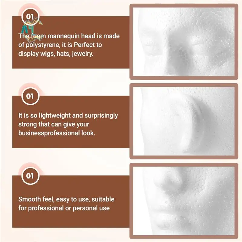 A40Z-Foam Male Display Mannequin Head Dummy Wigs Hat Scarf Stand Model
A40Z-Foam Male Display Mannequin Head Dummy Wigs Hat Scarf Stand Model