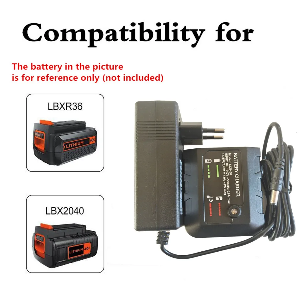 Зарядное устройство для литий-ионных аккумуляторов Black Decker 36 В/40 В LBXR36 LBXR2036 LBX2040 Беспроводной электроинструмент LSW36 LST136 Зарядка аккумулятора 1 А
Зарядное устройство для литий-ионных аккумуляторов Black Decker 36 В/40 В LBXR36 LBXR2036 LBX2040 Беспроводной электроинструмент LSW36 LST136 Зарядка аккумулятора 1 А