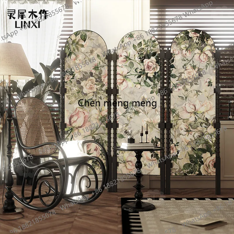 French solid wood screen background decoration folding screen living room bedroom mobile blocking household folding partition
French solid wood screen background decoration folding screen living room bedroom mobile blocking household folding partition