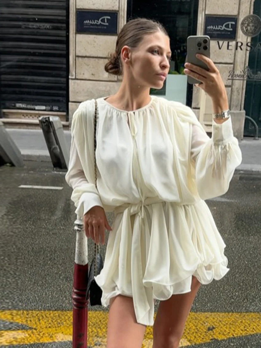 Marthaqiqi Winter Women Pajamas Sexy O-Neck Nightgowns Lace Up Sleepwear Long Sleeve Nightie Fashion Mini Dress Ladies Nightwear
Marthaqiqi Winter Women Pajamas Sexy O-Neck Nightgowns Lace Up Sleepwear Long Sleeve Nightie Fashion Mini Dress Ladies Nightwear