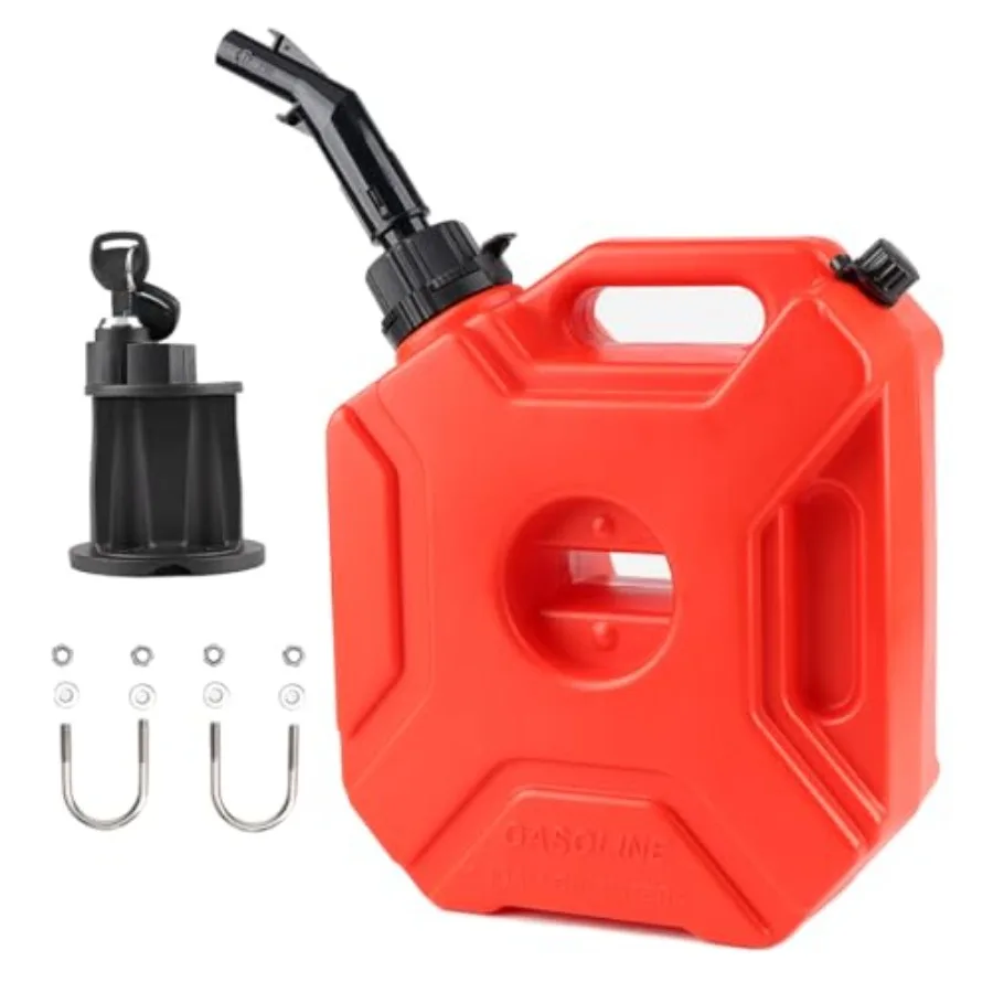 Portable 5L tank for car/motorcycle/SUV/ATV/UTV with locking U-bolt mount, red HDPE plastic, upgraded bracket for 1 tube
Portable 5L tank for car/motorcycle/SUV/ATV/UTV with locking U-bolt mount, red HDPE plastic, upgraded bracket for 1 tube
