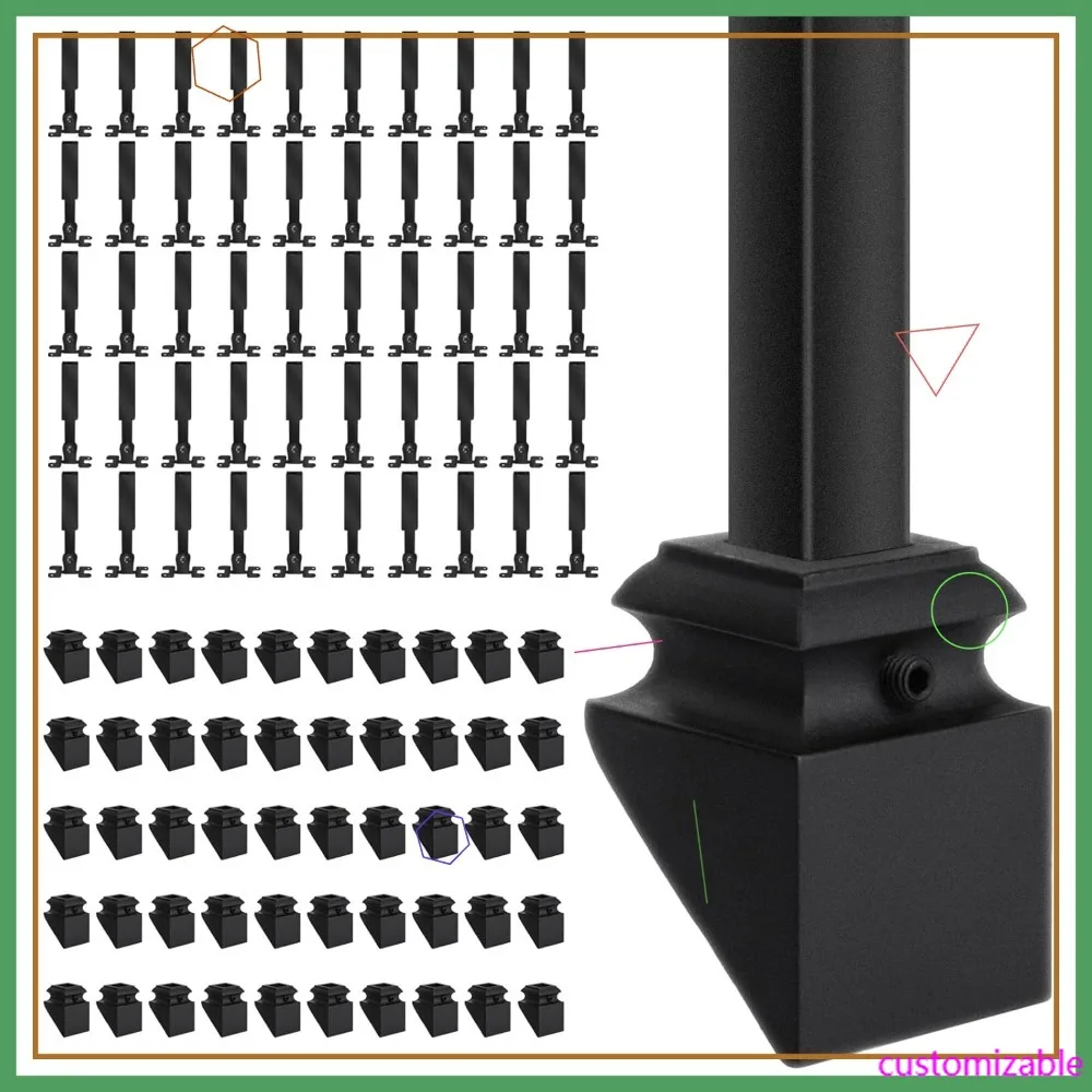 Регулируемые по углу наклона соединители для балясин с винтами для крепления к квадратным перилам 1/2 дюйма (50 шт.)
Регулируемые по углу наклона соединители для балясин с винтами для крепления к квадратным перилам 1/2 дюйма (50 шт.)