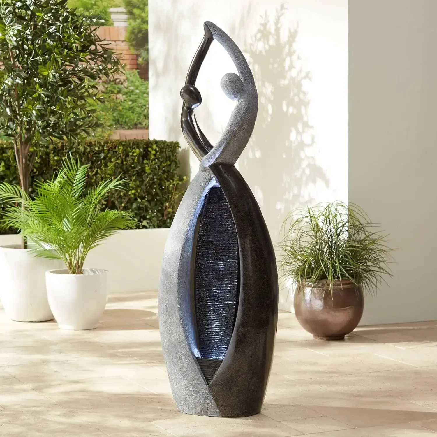 Dancing Couple Modern Zen Outdoor Floor Water Fountain with LED Light Black Gray Stone 57" for Yard Garden Patio Backyard
Dancing Couple Modern Zen Outdoor Floor Water Fountain with LED Light Black Gray Stone 57" for Yard Garden Patio Backyard