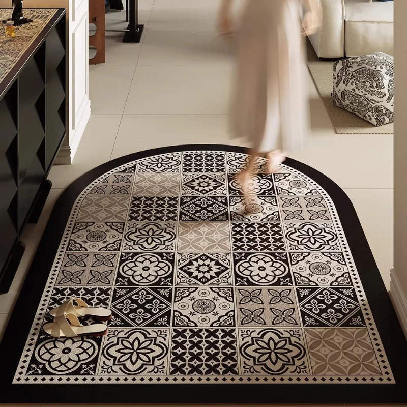 Doormat Leather Non-slip Floor Mat Waterproof Carpet French Retro Plaid Print Carpets Doormat Home Decor Rug
Doormat Leather Non-slip Floor Mat Waterproof Carpet French Retro Plaid Print Carpets Doormat Home Decor Rug