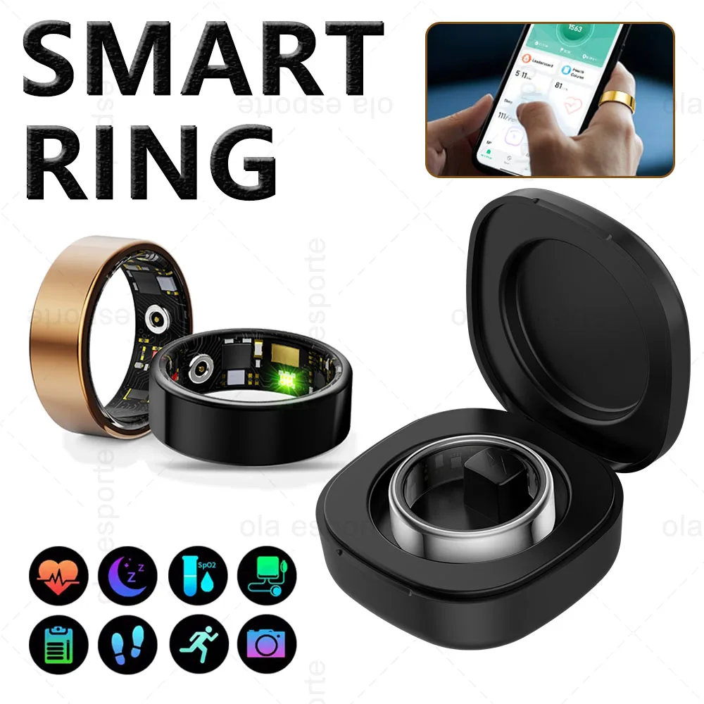 Умное кольцо, водонепроницаемое, пульсометр, кислород в крови, мониторинг здоровья сна с зарядным чехлом, несколько спортивных режимов, фитнес-кольца 
Умное кольцо, водонепроницаемое, пульсометр, кислород в крови, мониторинг здоровья сна с зарядным чехлом, несколько спортивных режимов, фитнес-кольца